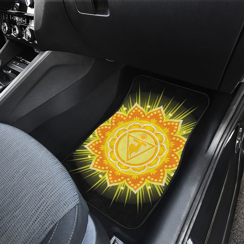 Manipura Chakra Mandala Print Front and Back Car Floor Mats