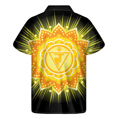 Manipura Chakra Mandala Print Men's Short Sleeve Shirt