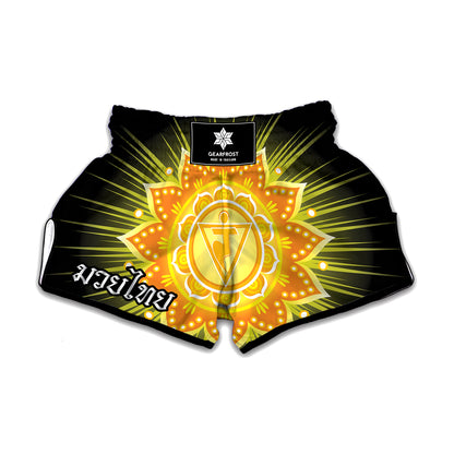 Manipura Chakra Mandala Print Muay Thai Boxing Shorts