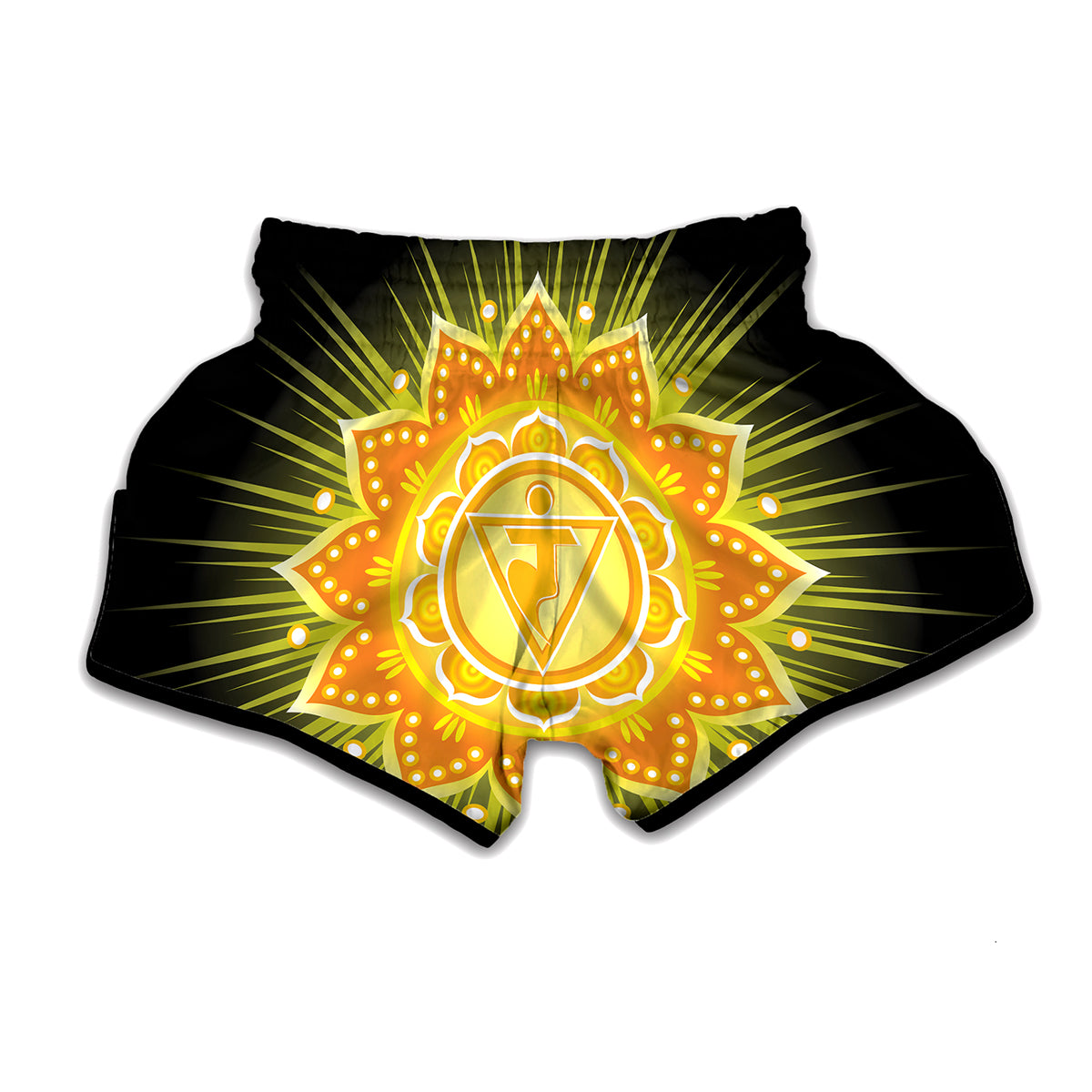 Manipura Chakra Mandala Print Muay Thai Boxing Shorts