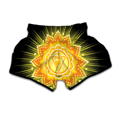 Manipura Chakra Mandala Print Muay Thai Boxing Shorts