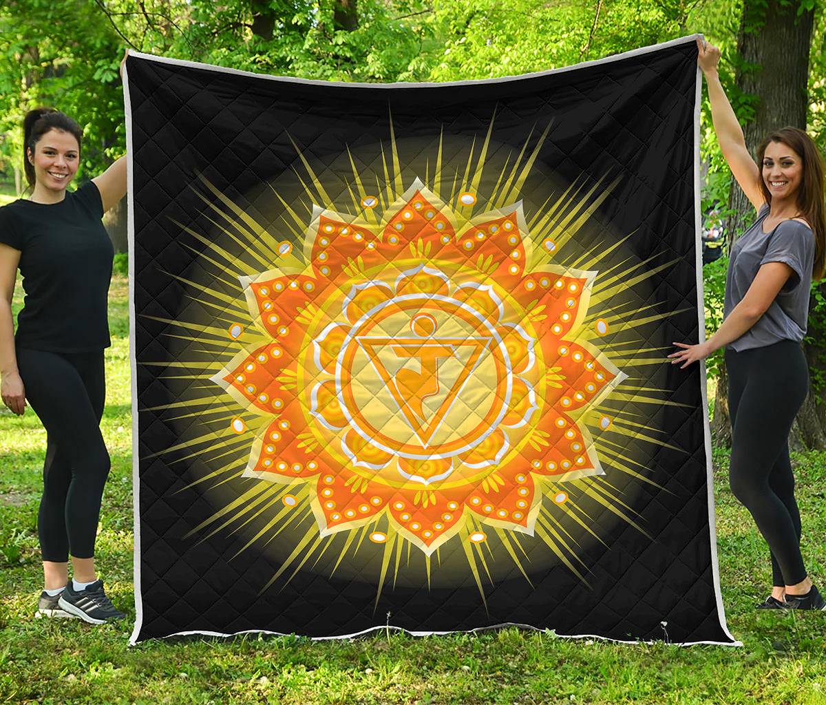 Manipura Chakra Mandala Print Quilt