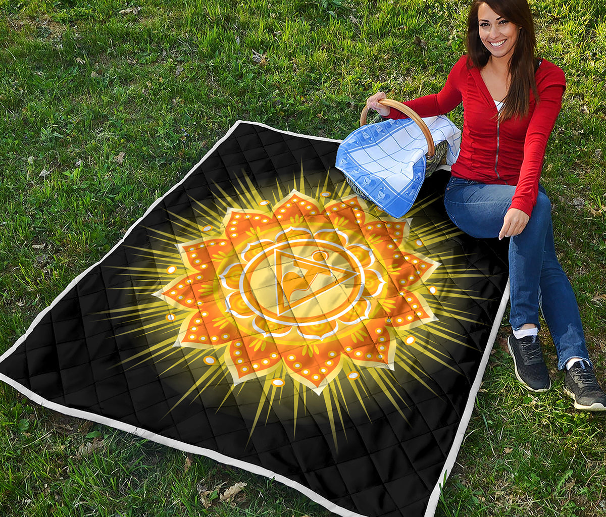 Manipura Chakra Mandala Print Quilt