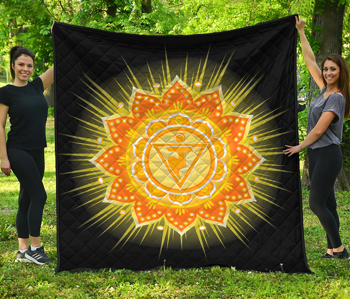 Manipura Chakra Mandala Print Quilt