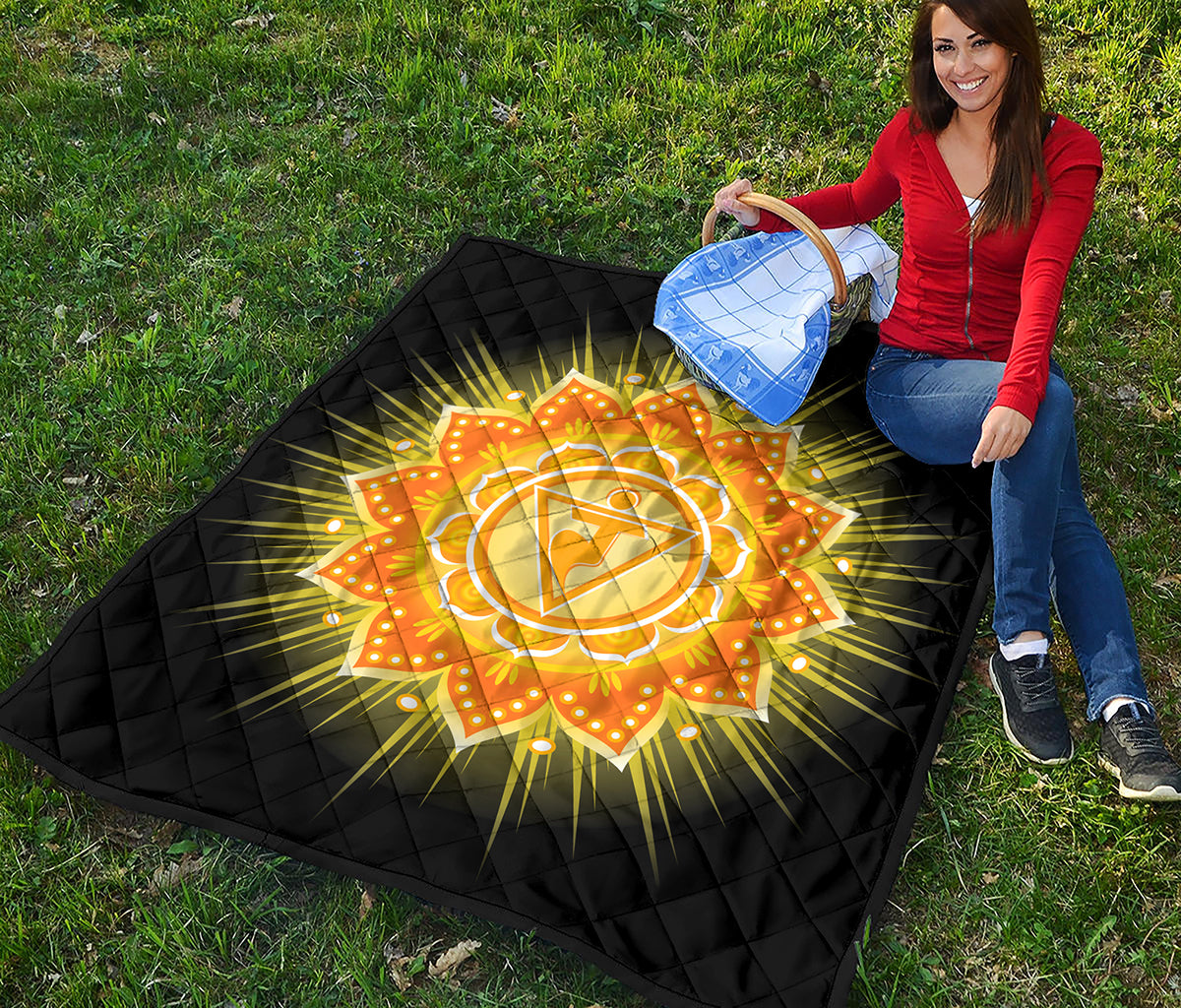 Manipura Chakra Mandala Print Quilt