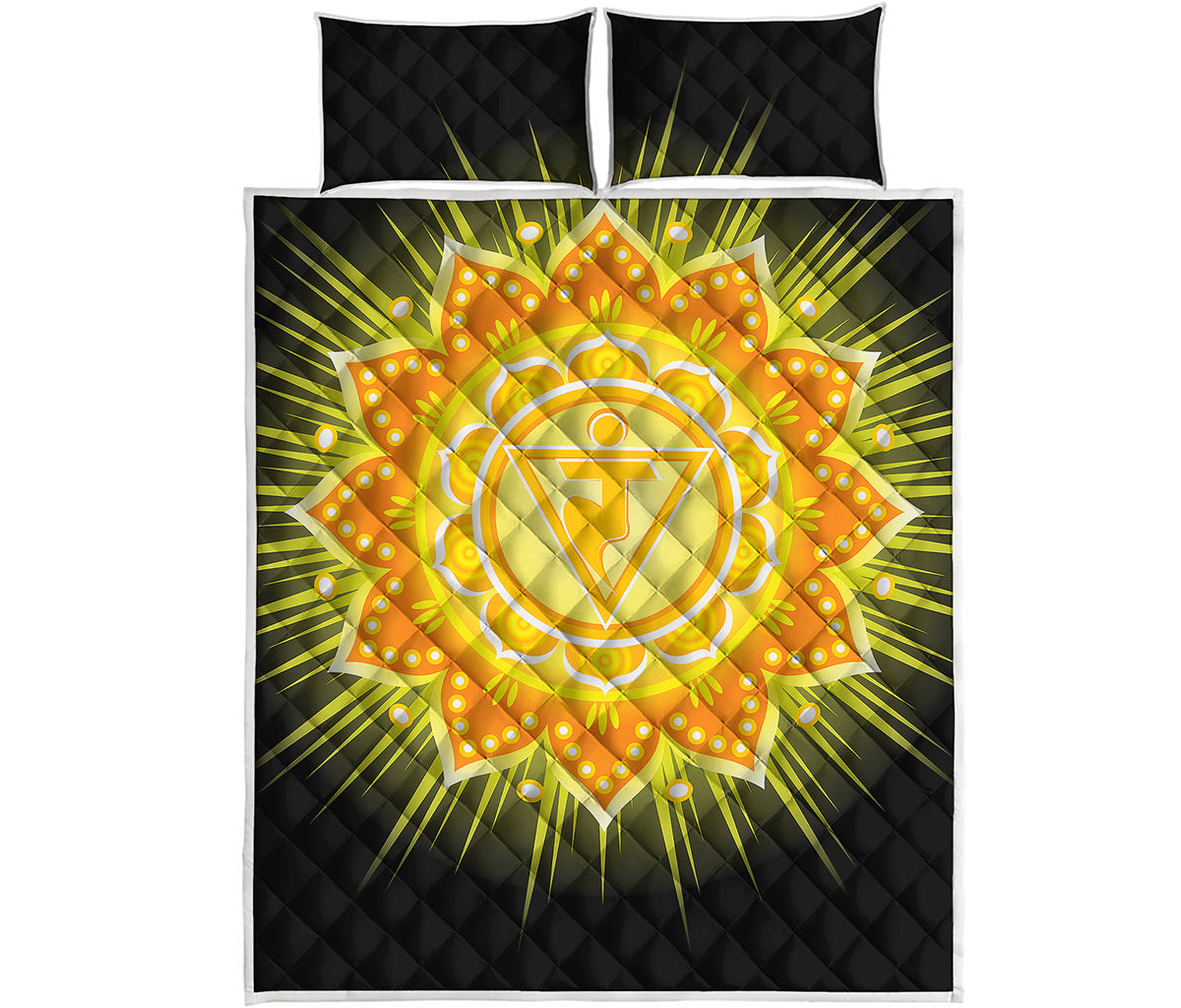 Manipura Chakra Mandala Print Quilt Bed Set