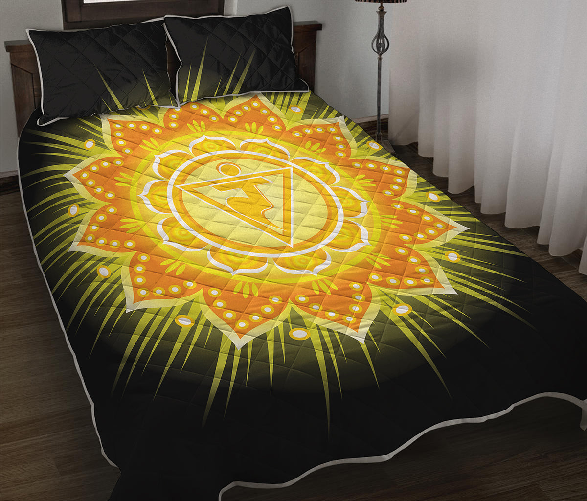Manipura Chakra Mandala Print Quilt Bed Set