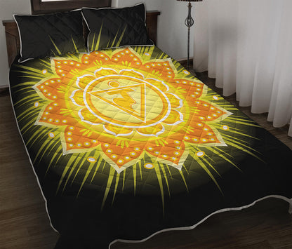 Manipura Chakra Mandala Print Quilt Bed Set