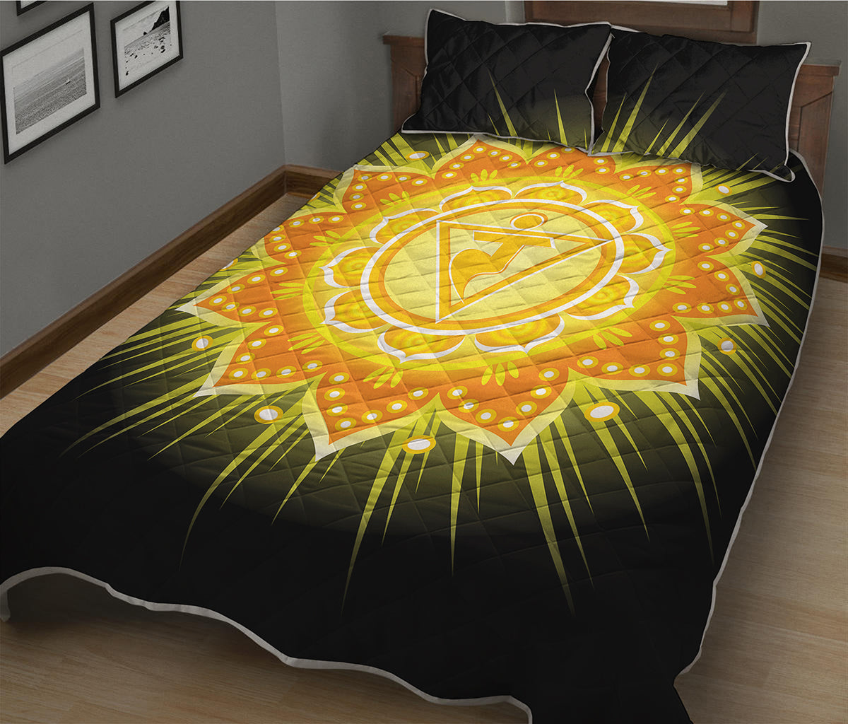 Manipura Chakra Mandala Print Quilt Bed Set