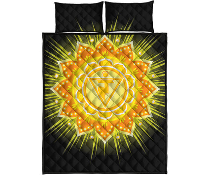 Manipura Chakra Mandala Print Quilt Bed Set