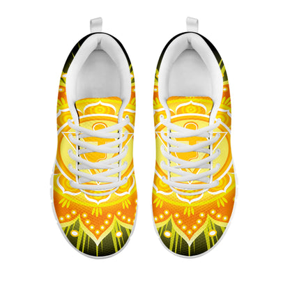 Manipura Chakra Mandala Print White Sneakers