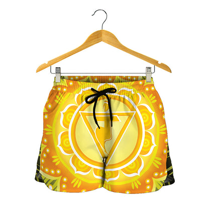 Manipura Chakra Mandala Print Women's Shorts