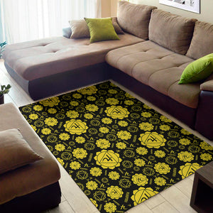 Manipura Chakra Pattern Print Area Rug