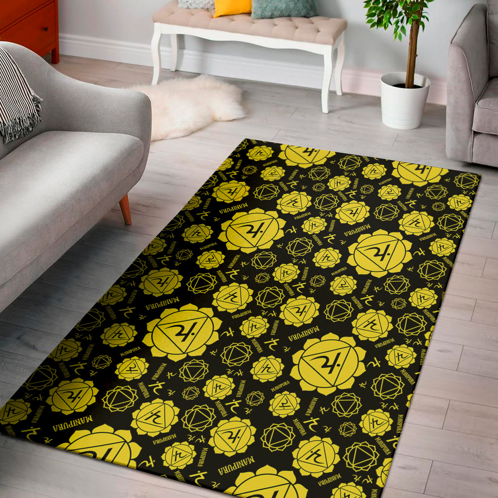 Manipura Chakra Pattern Print Area Rug