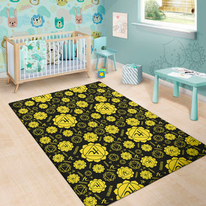 Manipura Chakra Pattern Print Area Rug