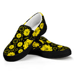 Manipura Chakra Pattern Print Black Slip On Shoes