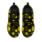 Manipura Chakra Pattern Print Black Sneakers