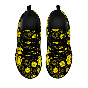 Manipura Chakra Pattern Print Black Sneakers