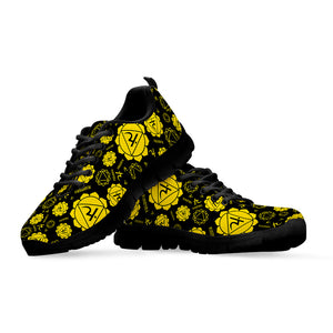 Manipura Chakra Pattern Print Black Sneakers