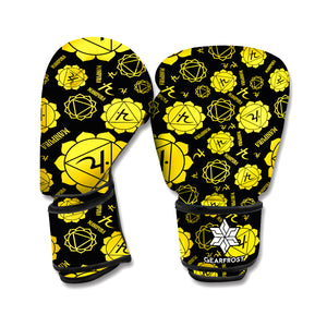 Manipura Chakra Pattern Print Boxing Gloves