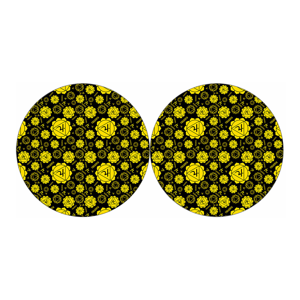 Manipura Chakra Pattern Print Car Coasters