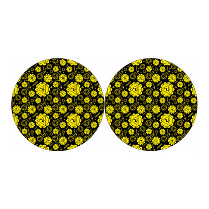 Manipura Chakra Pattern Print Car Coasters