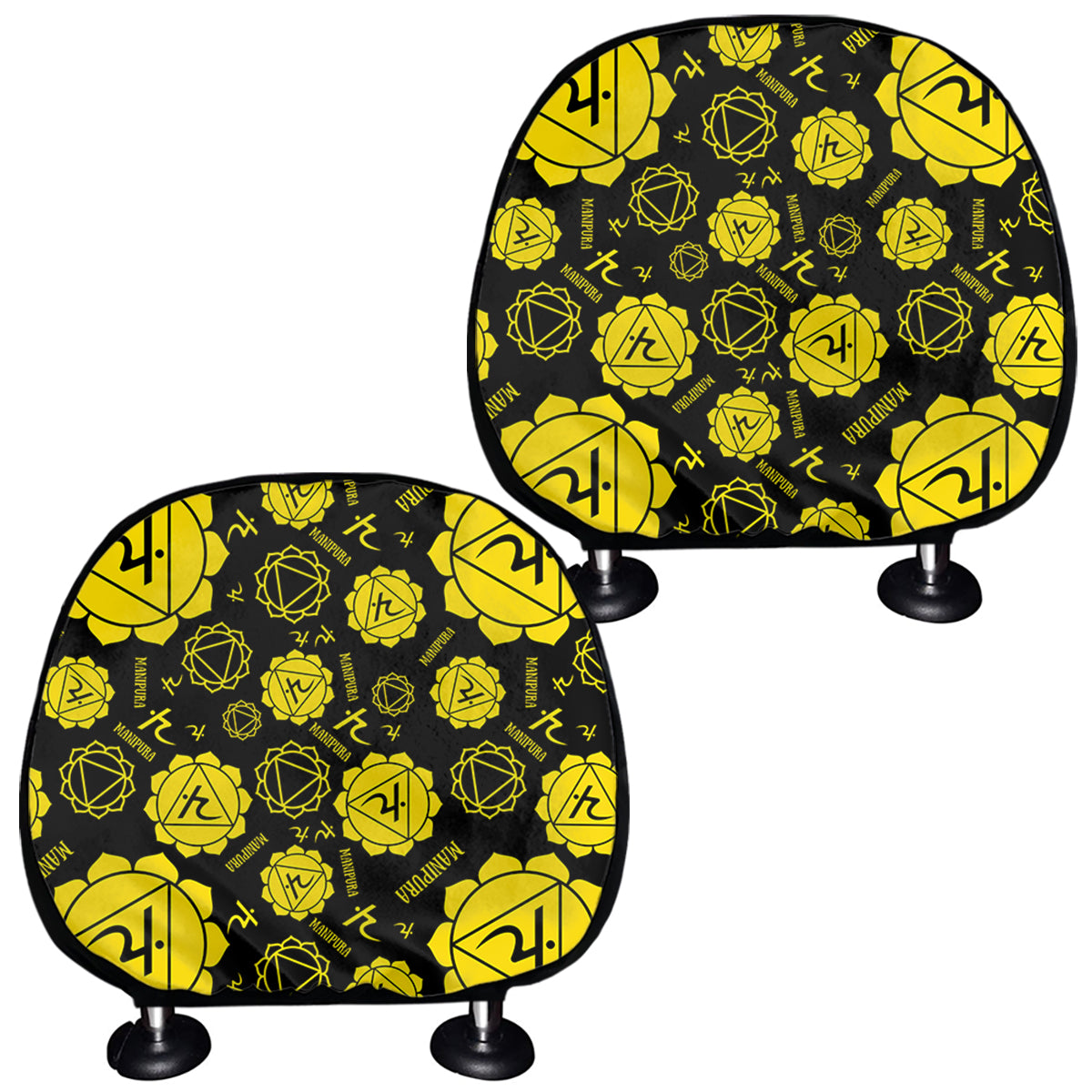 Manipura Chakra Pattern Print Car Headrest Covers