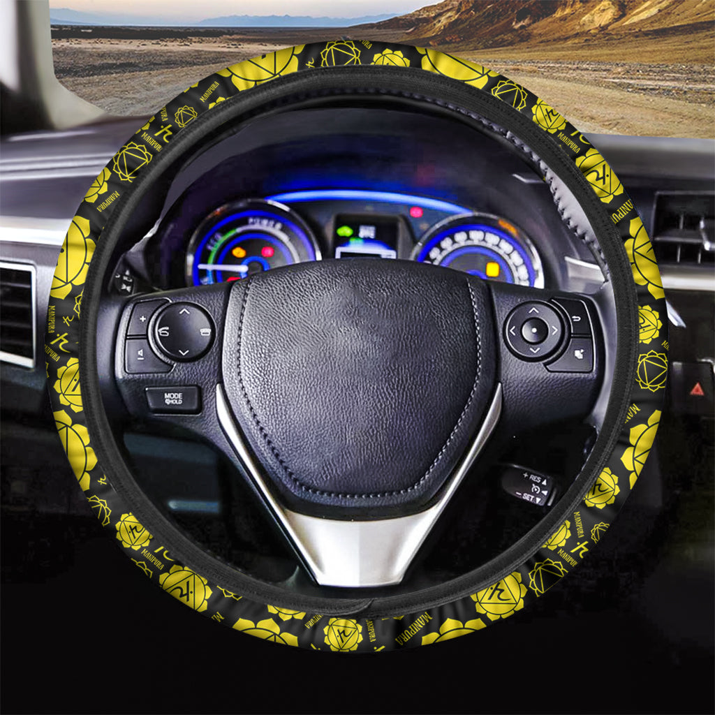 Manipura Chakra Pattern Print Car Steering Wheel Cover