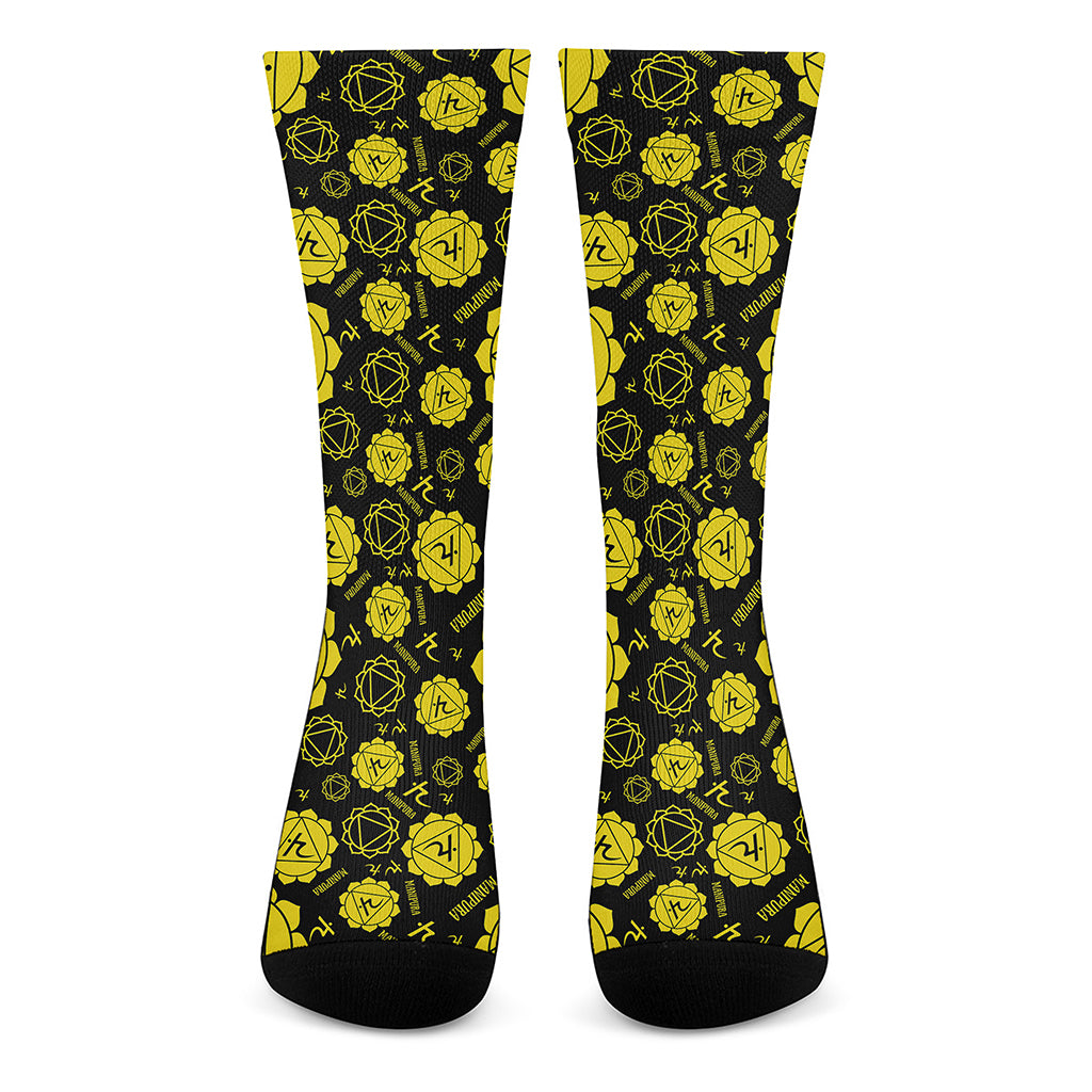 Manipura Chakra Pattern Print Crew Socks