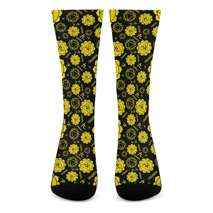 Manipura Chakra Pattern Print Crew Socks