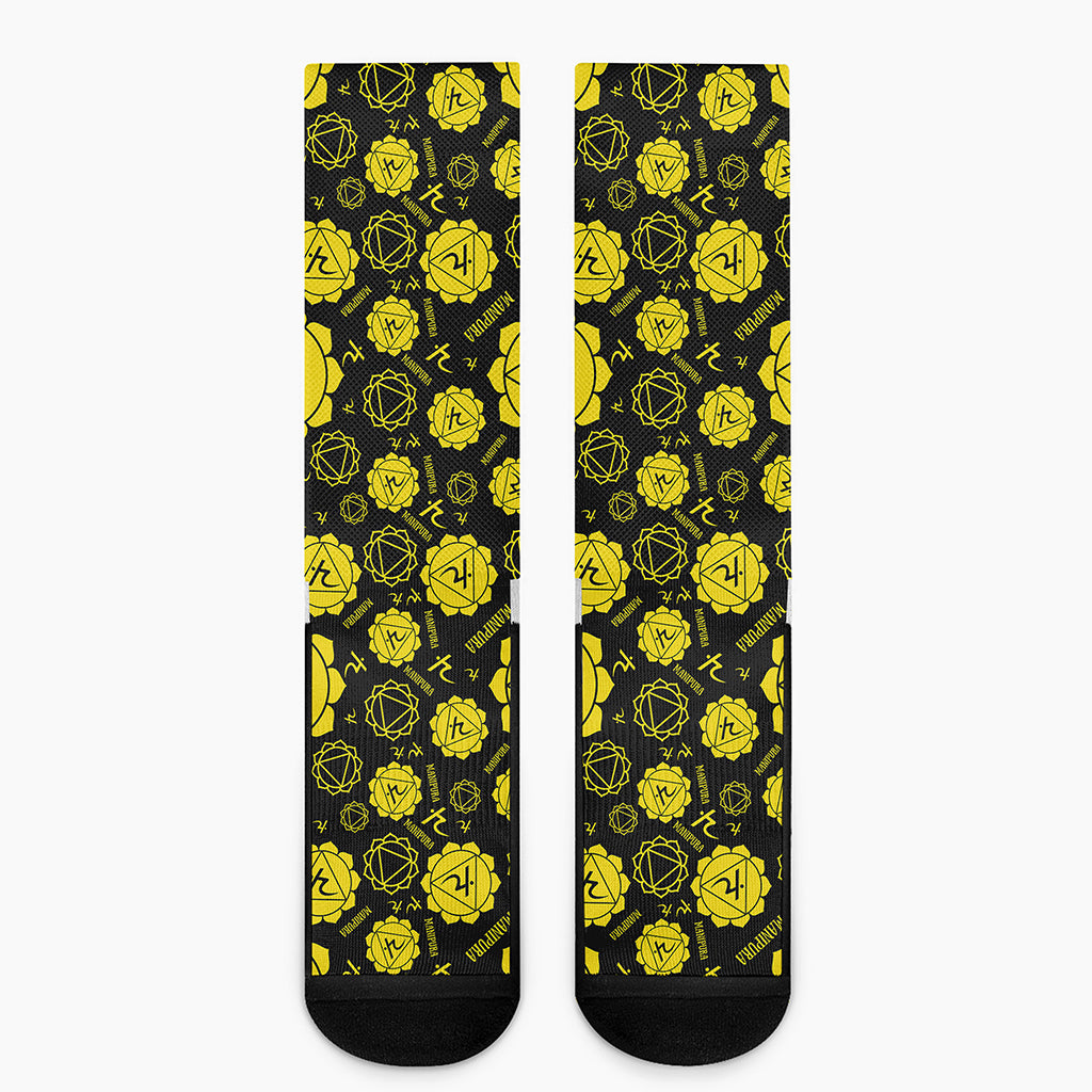 Manipura Chakra Pattern Print Crew Socks