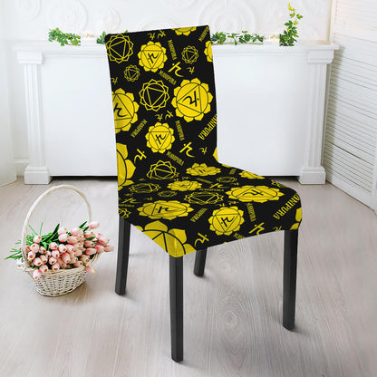 Manipura Chakra Pattern Print Dining Chair Slipcover