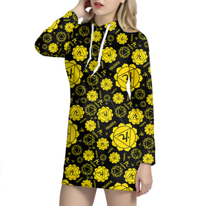 Manipura Chakra Pattern Print Hoodie Dress