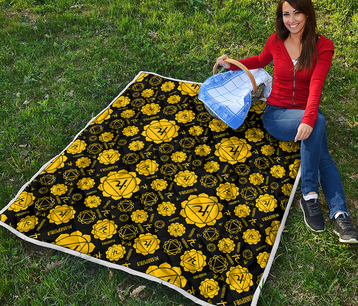 Manipura Chakra Pattern Print Quilt