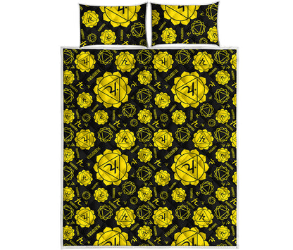 Manipura Chakra Pattern Print Quilt Bed Set