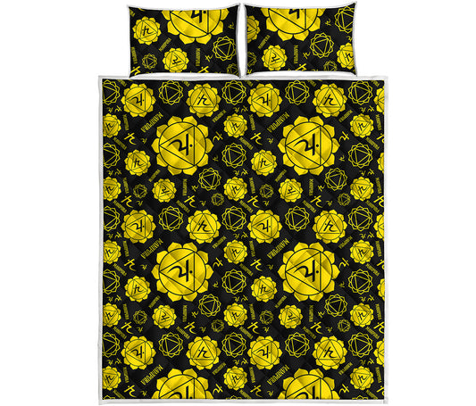 Manipura Chakra Pattern Print Quilt Bed Set