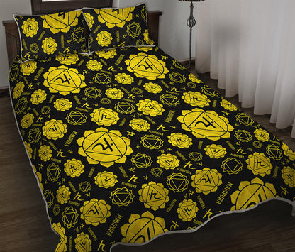 Manipura Chakra Pattern Print Quilt Bed Set