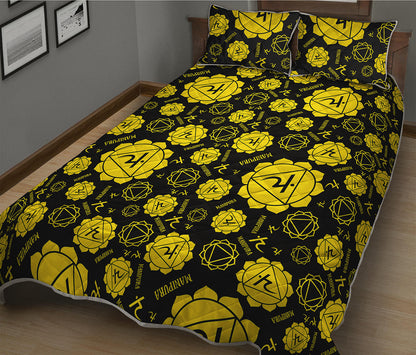 Manipura Chakra Pattern Print Quilt Bed Set