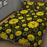 Manipura Chakra Pattern Print Quilt Bed Set