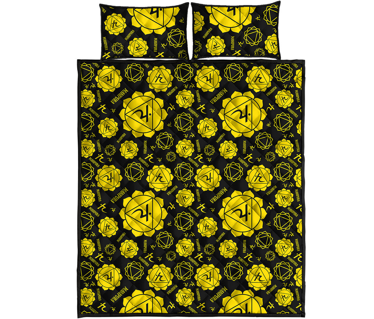 Manipura Chakra Pattern Print Quilt Bed Set