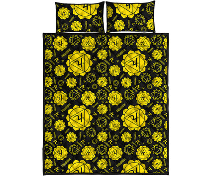 Manipura Chakra Pattern Print Quilt Bed Set