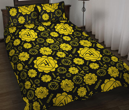 Manipura Chakra Pattern Print Quilt Bed Set