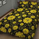 Manipura Chakra Pattern Print Quilt Bed Set