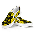 Manipura Chakra Pattern Print White Slip On Sneakers