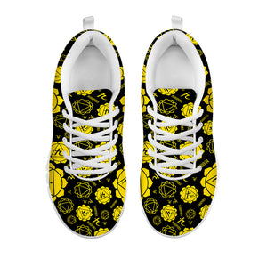 Manipura Chakra Pattern Print White Sneakers