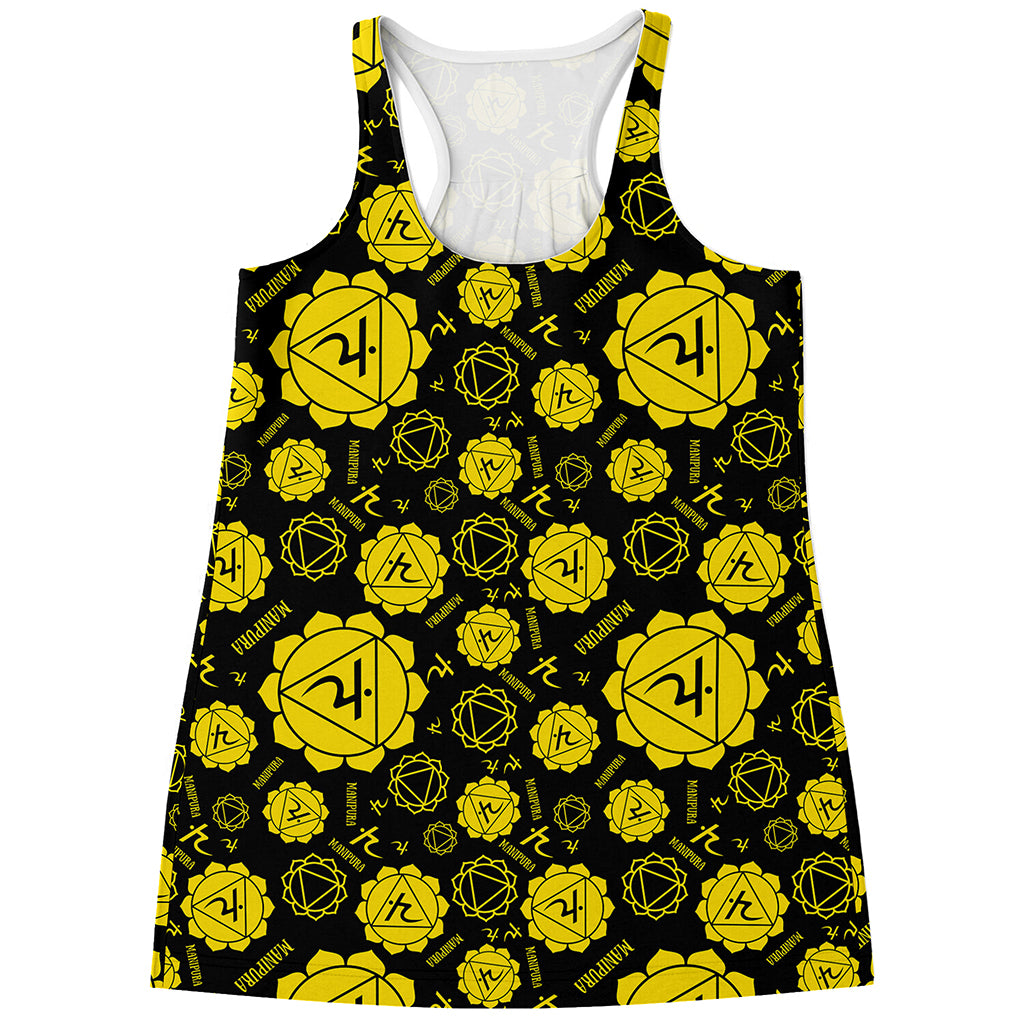 Manipura Chakra Pattern Print Women's Racerback Tank Top