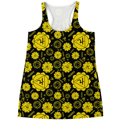 Manipura Chakra Pattern Print Women's Racerback Tank Top