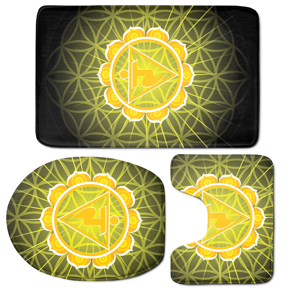 Manipura Chakra Spiritual Print 3 Piece Bath Mat Set