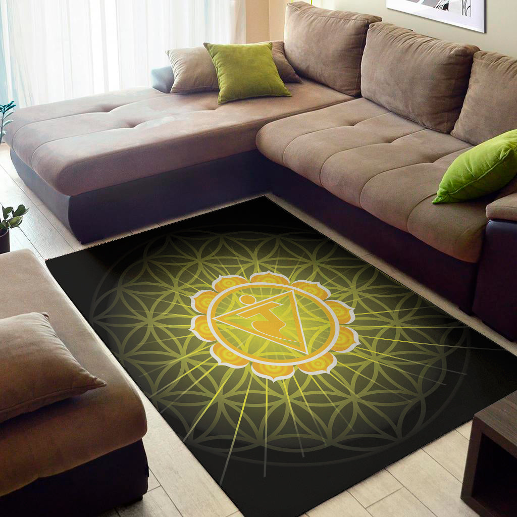 Manipura Chakra Spiritual Print Area Rug