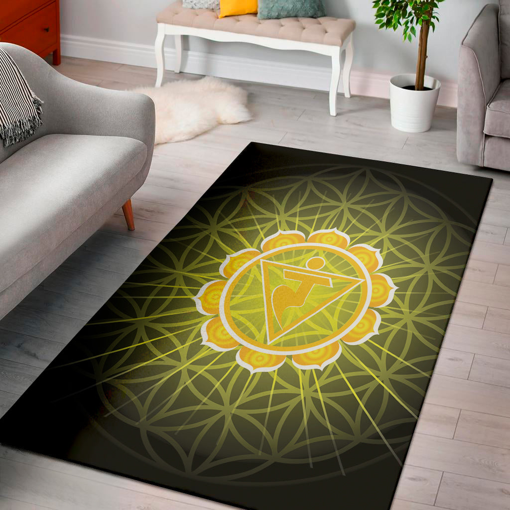 Manipura Chakra Spiritual Print Area Rug